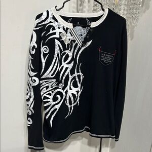 Men's V-Neck Sweater with Tribal Design